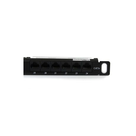 StarTech.com 24 Port 0.5U Cat5e Patch Panel - RJ45 Ethernet Rack Mount Cat 5e 110 Patch Panel - Rackmount Network Patch Panel (PANELHU24) - Patch panel - CAT 5e - 24 ports - for P / N: RACK-18U-20-WALL-OA, RACK-21U-20-WALL-OA, RACK-24U-20-WALL-OA, RK3236BKF, WALLMOUNT4 - 2