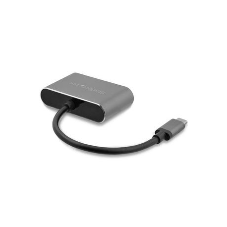 StarTech.com USB-C to VGA and HDMI Adapter - 2-in-1 - 4K 30Hz - Space Grey - Windows & Mac Compatible (CDP2HDVGA) - External video adapter - IT6222 - USB-C - HDMI, VGA - space grey - 1