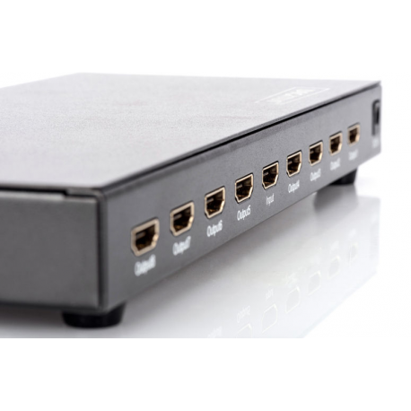DIGITUS Professional DS-43302 - Video / audio splitter - 8 x HDMI - desktop - 8