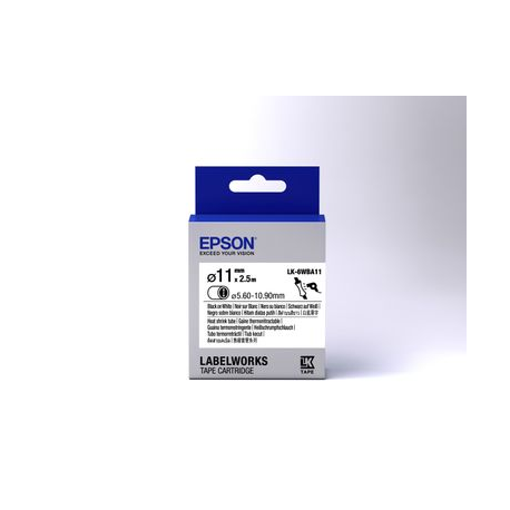 Epson LabelWorks LK-6WBA11 - Black on white - Roll (1.1 cm x 2.5 m) 1 roll(s) tube - for LabelWorks LW-1000, 300, 400, 600, 700, 900, Z5000, Z5010, Z700, Z710, Z900 - 1