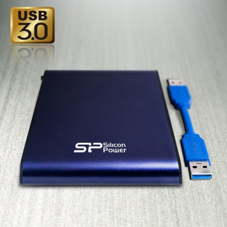 SILICON POWER Armor A80 - Hard drive - 2 TB - external (portable) - 2.5" - USB 3.0 - blue - 3