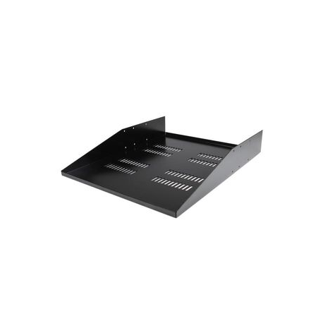 StarTech.com 2U Vented Rack Mount Cantilever Shelf - Mid  /  Center Mount Server Rack Cabinet Shelf - 150lbs  /  68kg - 2 Post Shelf (CABSHF2POSTV) - Rack shelf - black - 2U - 19" - for P / N: 2POSTRACK42, RK12OD - 1