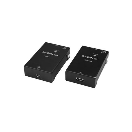 StarTech.com USB 2.0 Extender over Cat5e / Cat6 Cable (RJ45), Up to 165ft (50m), High Speed USB Port Extender Adapter Kit, Powered, USB over Ethernet Cable Extender, 480Mbps, Metal Housing - Power / Link / Activity LEDs (USB2001EXTV) - USB extender - USB 2.0 - over CAT 5e / 6 - up to 50 m - for P / N: SVA5N3NEUA - 3
