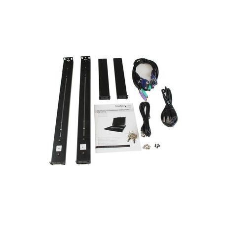 StarTech.com HD 1080p Dual Rail RackMount Widescreen LCD Console - KVM console - PS / 2 - 17.3" - rack-mountable - 1920 x 1080 Full HD (1080p) - 500:1 - 8 ms - VGA - black - 1U - for P / N: 4POSTRACK12U, 4POSTRACK25U, 4POSTRACK42, RK1236BKF, RK2536BKF, RK3236BKF - 8