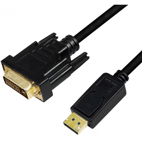 LogiLink - Adapter cable - DisplayPort (M) latched to DVI-D (M) - DisplayPort 1.2 - 2 m - thumbscrews, 1080p support - black - 1