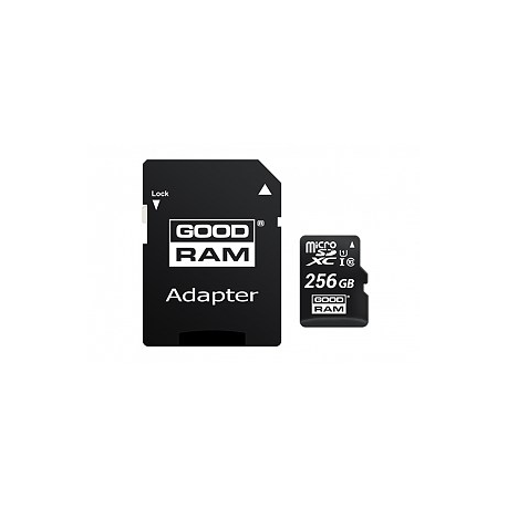 GOODRAM M1AA - Flash memory card (SD adapter included) - 256 GB - UHS-I U1  /  Class10 - microSDXC UHS-I - 2