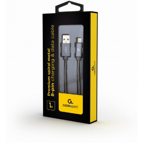 Cablexpert Premium - Lightning cable - USB male to Lightning male - 1 m - metallic grey - for Apple iPad / iPhone (Lightning) - 1
