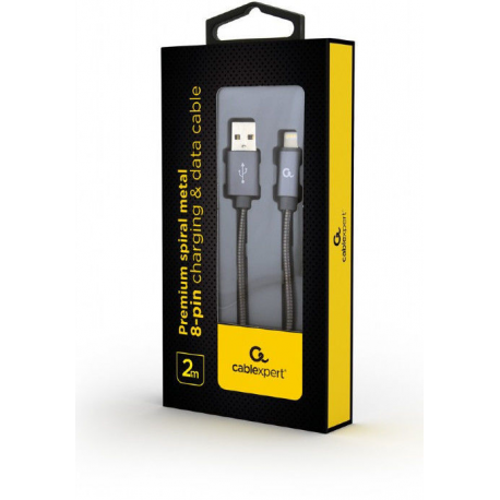 Cablexpert Premium - Lightning cable - USB male to Lightning male - 2 m - metallic grey - for Apple iPad / iPhone (Lightning) - 1