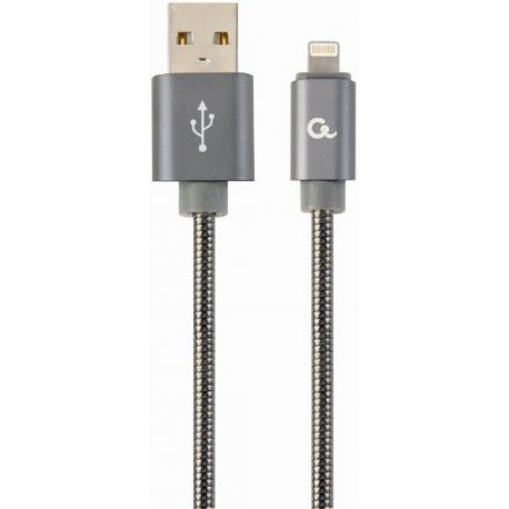 Cablexpert Premium - Lightning cable - USB male to Lightning male - 2 m - metallic grey - for Apple iPad / iPhone (Lightning) - 2