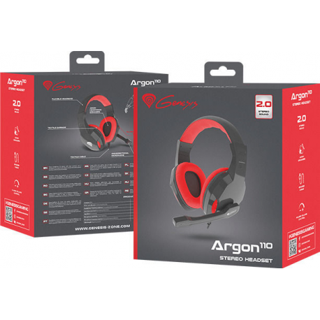 Natec Genesis Argon 110 - Headset - on-ear - wired - 3.5 mm jack - black - 5