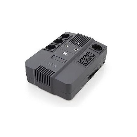 DIGITUS All-in-One UPS - UPS - AC 220-240 V - 480 Watt - 800 VA - 9 Ah - USB - output connectors: 7 - 3