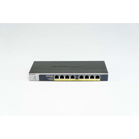 NETGEAR GS108PP - Switch - 8 x 10 / 100 / 1000 (PoE+) - desktop, rack-mountable, wall-mountable - PoE+ (123 W) - DC power - 3