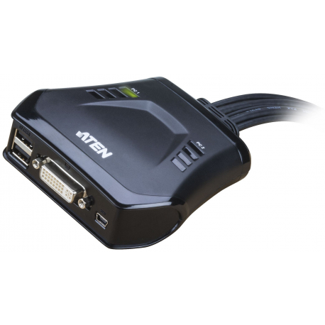ATEN CS22D - KVM switch - 2 x KVM port(s) - 1 local user - desktop - 1