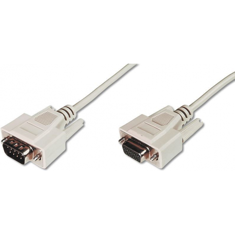 ASSMANN - Serial extension cable - DB-9 (F) to DB-9 (M) - 5 m - molded, thumbscrews - beige - 3