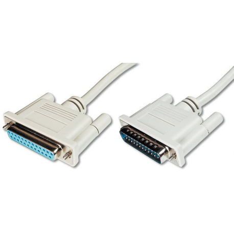 ASSMANN - Serial  /  parallel extension cable - DB-25 (M) to DB-25 (F) - 3 m - molded, thumbscrews - beige - 3