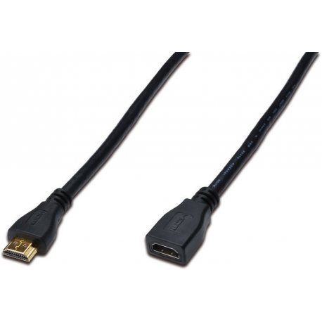 ASSMANN HDMI High Speed - HDMI extension cable with Ethernet - HDMI female to HDMI male - 5 m - triple shielded - black - 3
