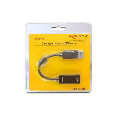 Delock Adapter Displayport male > HDMI female - Adapter - DisplayPort male to HDMI female - 12.5 cm - 1
