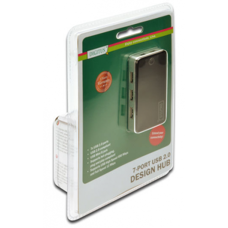DIGITUS DA-70222 - Hub - 7 x USB 2.0 - desktop - 3