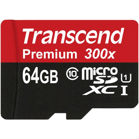 Transcend TS64GUSDU1 - Flash memory card - 64 GB - UHS Class 1  /  Class10 - SDXC UHS-I - 2
