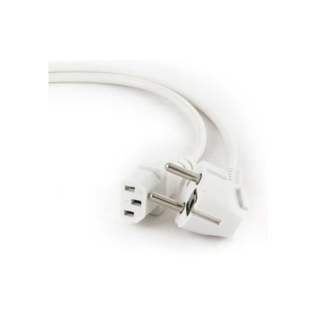 Gembird PC-186W-VDE - Power cable - CEE 7 / 7 (M) angled to IEC 60320 C13 straight - 10 A - 1.8 m - molded - white - Germany - 1