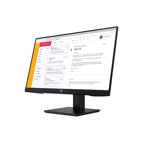 HP P24h G4 - LED monitor - 24" (23.8" viewable) - 1920 x 1080 Full HD (1080p) @ 75 Hz - IPS - 250 cd / m² - 1000:1 - 5 ms - HDMI, VGA, DisplayPort - speakers - black - 2