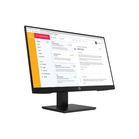 HP P24h G4 - LED monitor - 24" (23.8" viewable) - 1920 x 1080 Full HD (1080p) @ 75 Hz - IPS - 250 cd / m² - 1000:1 - 5 ms - HDMI, VGA, DisplayPort - speakers - black - 3
