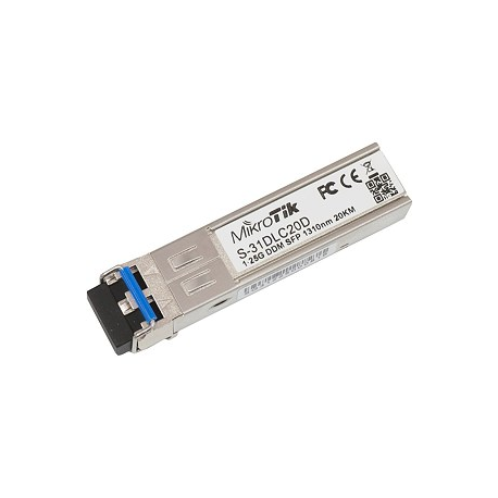 MikroTik S-31DLC20D - SFP (mini-GBIC) transceiver module - SFP (mini-GBIC)  /  LC single-mode - up to 20 km - 1310 nm - 4