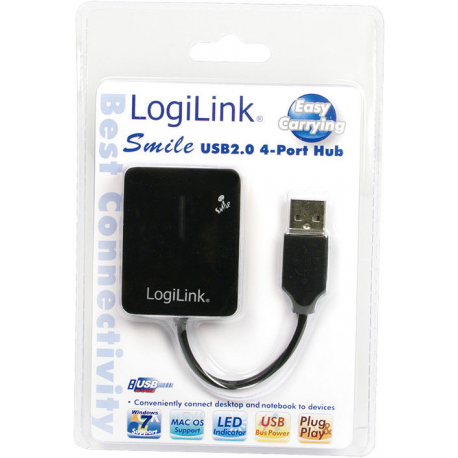 LogiLink Smile USB2.0 4-Port Hub - Hub - 4 x USB 2.0 - 1