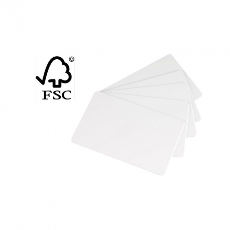 Evolis - Wood fibre - 30 mil - blank white - CR-80 Card (85.6 x 54 mm) 100 card(s) box - cards (pack of 5) - for Edikio Flex; Evolis Primacy, Zenius - 0