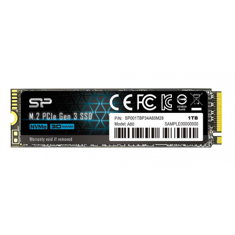 SILICON POWER P34A60 - SSD - 1 TB - internal - M.2 2280 - PCIe 3.0 x4 (NVMe) - 1