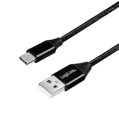 LogiLink - USB cable - USB-C (M) to USB (M) - USB 2.0 - 5 V - 3 A - 1 m - black - 2