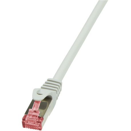 LogiLink PrimeLine - Patch cable - RJ-45 (M) to RJ-45 (M) - 0.25 m - SFTP, PiMF - CAT 6 - halogen-free, snagless - white - 2