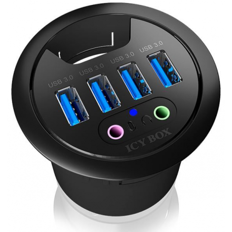 ICY BOX IB-HUB1403A - Hub - 4 x SuperSpeed USB 3.0 - flush-mountable - 3