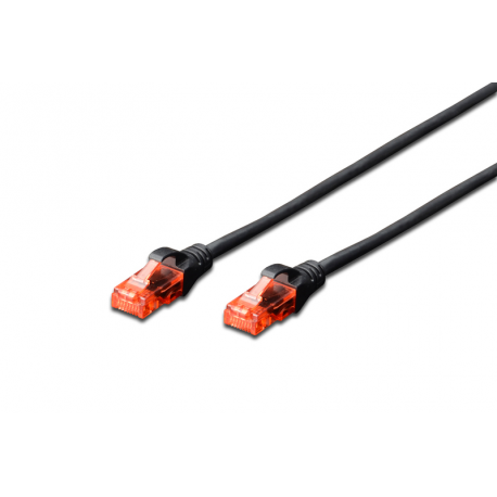 DIGITUS Professional - Patch cable - RJ-45 (M) to RJ-45 (M) - 5 m - UTP - CAT 6 - booted, snagless - black - 2