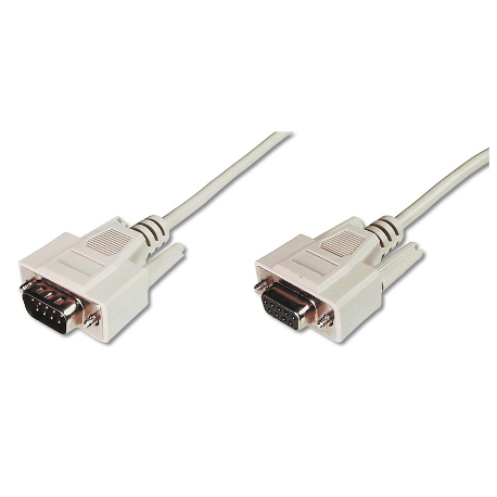 ASSMANN - Serial extension cable - DB-9 (F) to DB-9 (M) - 2 m - molded, thumbscrews - beige - 1
