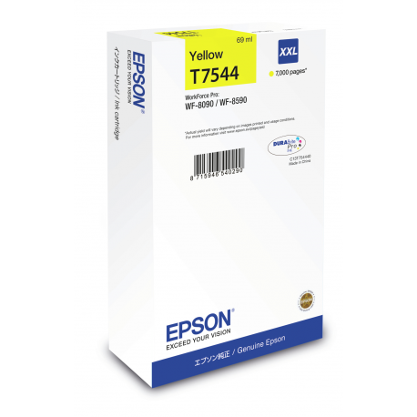 Epson T7544 - 69 ml - XXL size - yellow - original - ink cartridge - for WorkForce Pro WF-8090, WF-8090 D3TWC, WF-8090DW, WF-8590, WF-8590 D3TWFC, WF-8590DWF - 2