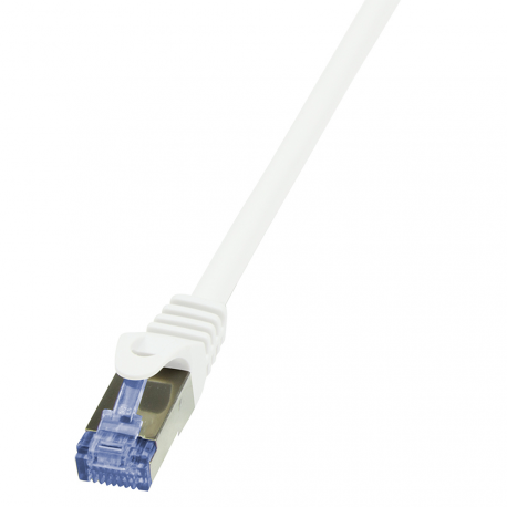 LogiLink PrimeLine - Patch cable - RJ-45 (M) to RJ-45 (M) - 1 m - SFTP, PiMF - CAT 6a - halogen-free, molded, snagless - white - 1
