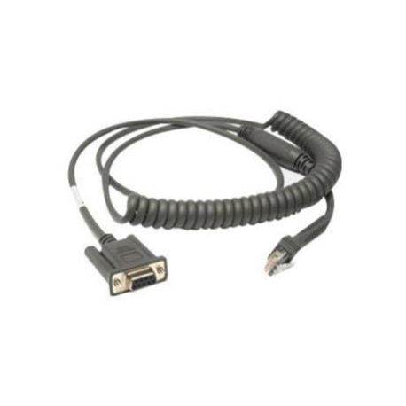 Zebra - Serial cable - DB-9 (F) - 2.8 m - coiled - for Symbol LS2208, LS3408-ER; Zebra DS3508-Er, VC70N0 - 1
