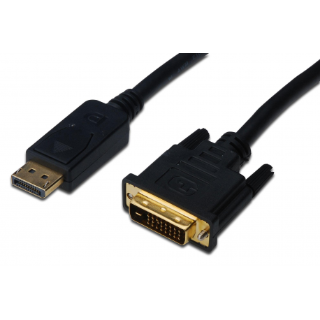 DIGITUS - DisplayPort cable - dual link - DisplayPort (M) to DVI-D (M) - 2 m - molded, thumbscrews - black - 1