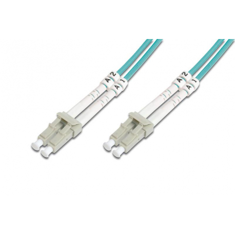 DIGITUS - Patch cable - LC multi-mode (M) to LC multi-mode (M) - 2 m - fibre optic - duplex - 50  /  125 micron - OM4 - halogen-free - purple, RAL 4003 - 2