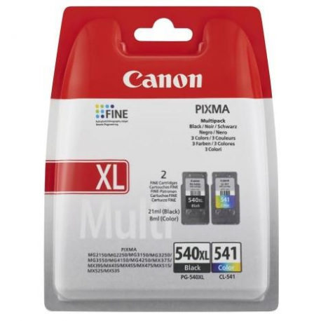 Canon PG-540XL / CL-541 Multipack - 2-pack - black, colour (cyan, magenta, yellow) - original - ink tank - for PIXMA MG3150, MG3550, MG3650, MG4250, MX395, MX455, MX475, MX525, MX535, TS5150, TS5151 - 1