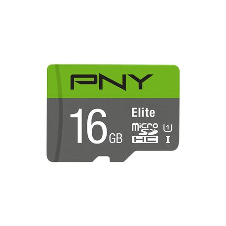 PNY Elite - Flash memory card (microSDHC to SD adapter included) - 16 GB - UHS-I U1 / Class10 - microSDHC UHS-I - 0