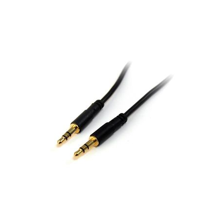 StarTech.com 1 ft. (0.3 m) 3.5mm Audio Cable - 3.5mm Slim Audio Cable - Gold Plated Connectors - Male / Male - Aux Cable (MU1MMS) - Audio cable - stereo mini jack male to stereo mini jack male - 30.5 cm - black - for P / N: DP2VGAA, HD2VGAA2, SV231DPDDUA2, SV431DL2DU3A, SV431DPDDUA2, SV431DPUA2, SV431TDVIUA - 0