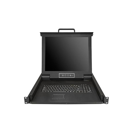StarTech.com Rackmount KVM Console, Single Port VGA KVM with 17" LCD Monitor for Server Rack, Fully Featured Universal 1U LCD KVM Drawer with Cables & Hardware, USB Support, 50,000 MTBF - LCD KVM Concole Drawer (RKCONS1701) - KVM console with KVM switch - 1 ports - 17" - rack-mountable - 1280 x 1024 @ 60 Hz - 250 cd/m² - 1000:1 - 5 ms - VGA - black - 1U - 11