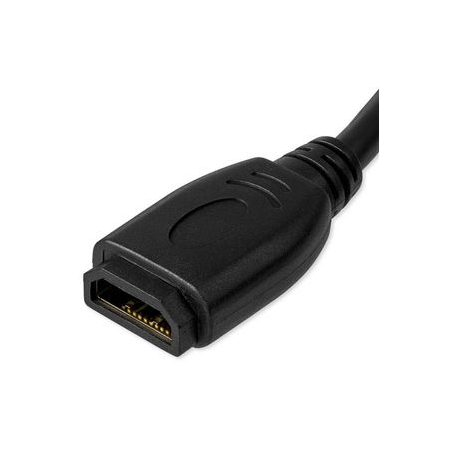 StarTech.com 6in High Speed HDMI Port Saver Cable with 4K 60Hz - Short HDMI 2.0 Male to Female Adapter Cable - Port Extender (HD2MF6INL) - HDMI extension cable - HDMI male straight to HDMI female straight - 15.2 cm - double shielded - black - 4K support - 1