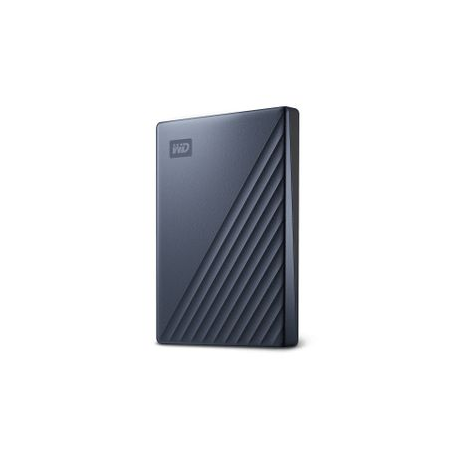 WD My Passport Ultra WDBFTM0050BBL - Hard drive - encrypted - 5 TB - external (portable) - USB 3.1 (USB-C connector) - 256-bit AES - blue - 2