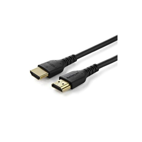 StarTech.com 6ft (2m) Premium Certified HDMI 2.0 Cable with Ethernet, Durable / Rugged High Speed HDMI Cable, UHD 4K 60Hz HDR10, TPE, HDMI Cord for Ultra HD Monitors, TVs & Displays - Heavy Duty HDMI Cable (RHDMM2MP) - Premium High Speed HDMI with Ethernet cable - HDMI male to HDMI male - 2 m - black - for P / N: TB3DKM2HDL - 0