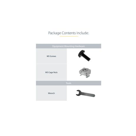 StarTech.com M5 Mounting Screws and Cage Nuts for Server Rack Cabinet - Pack of 50 Server Rack Screws (CABSCREWM5) - Rack screws and nuts (pack of 50) - for P/N: CABSHELF116, RK12WALLOA, RK3236BKF, RK4236BKB, RK519WALLV, RKQMCAB12V2, WALLMOUNT4 - 5