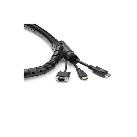 StarTech.com 2.5m (8.2ft) Cable Management Sleeve - 1.8" Diameter - Expandable Coiled Cord Organizer w / Cable Loading Tool (CMSCOILED4) - Cable sleeving kit - black - 2.5 m - 3