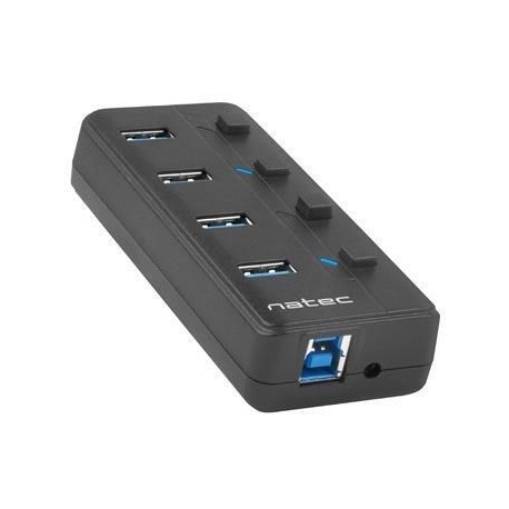 Natec MANTIS 2 - Hub - 4 x SuperSpeed USB 3.0 - desktop - 1